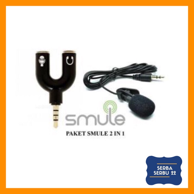 Paket Youtube Youtuber Vlog Vlogger Smule Alat Rekaman - Mic Clip on &amp; Audio Splitter U Shape