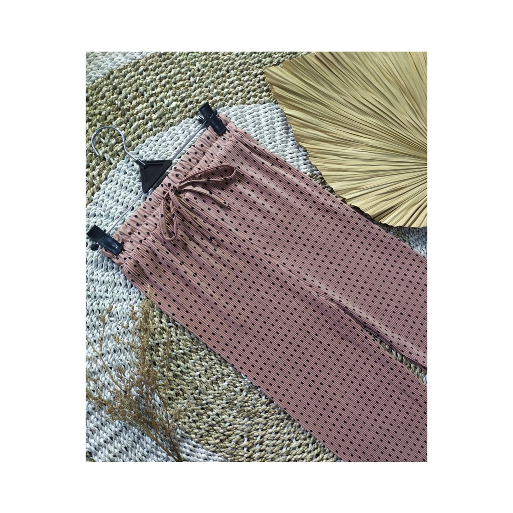 KULOT PLISKET TALI LIDI MOTIF POLAKDOT TERBARU // CELANA SPAN TALI LIDI // KULOT LIDI SPAN MOTIF POLKADOT