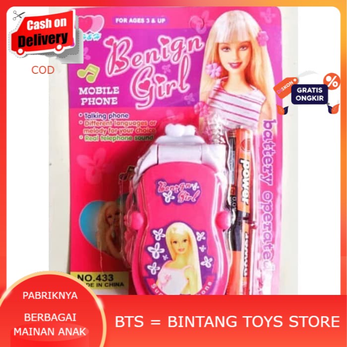 COD/BAYAR DI TEMPAT HP / Handphone Lipat anak BARBIE Princess Girl Mainan Cewek Hape Hapean