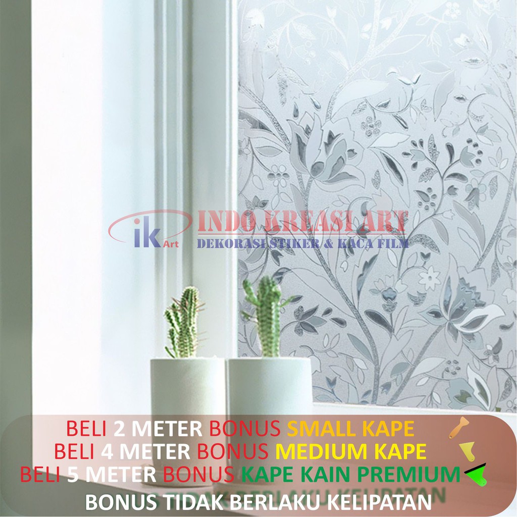 STIKER KACA MOTIF BUNGA TULIP 122 STICKER PELAPIS KACA JENDELA TERBARU