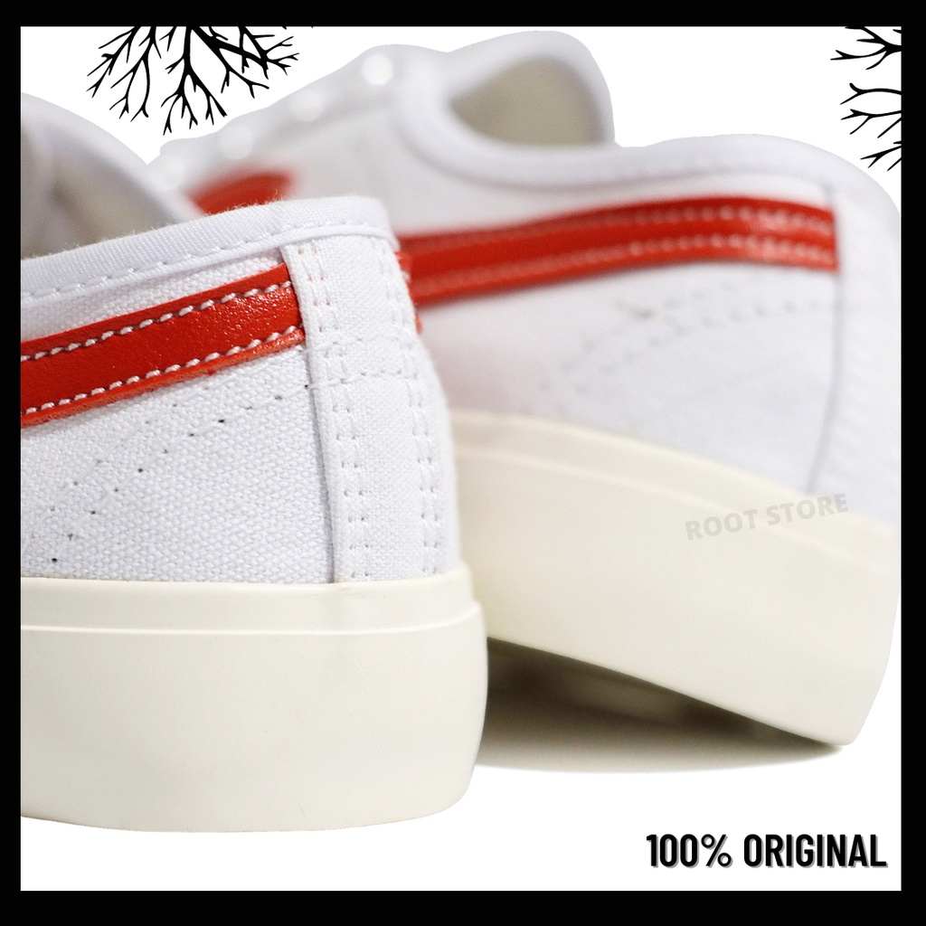 100% Original Sepatu Lokal Casual White Red Low | Not Compass Gazelle Lo White Red