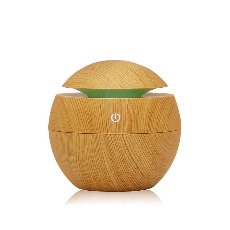 (JC) Humidifier Air 130ML Motif kayu Aromaterapi Difuser Model Bulat Kecil Polos TANPA REMOTE