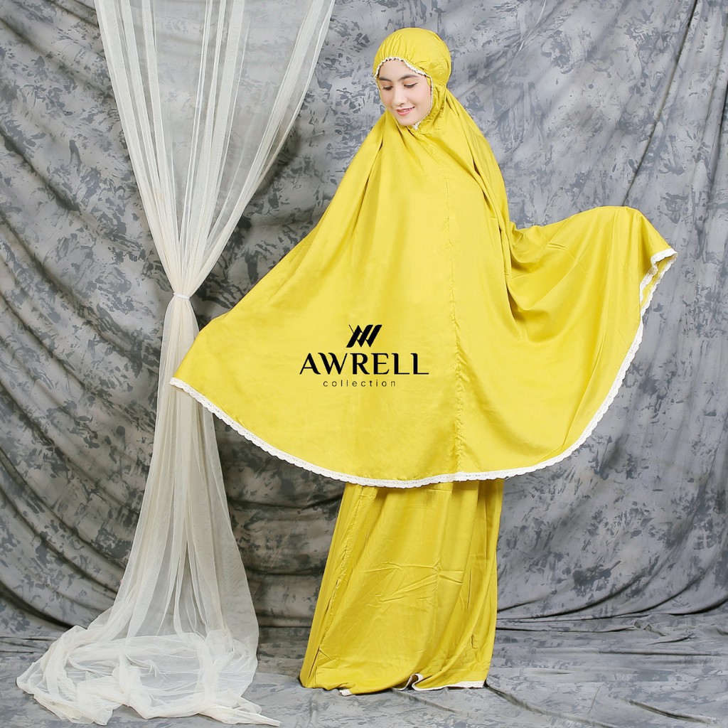 Awrellcollection - Mukena Dewasa Polos Travel Katun Rayon Awrellseries