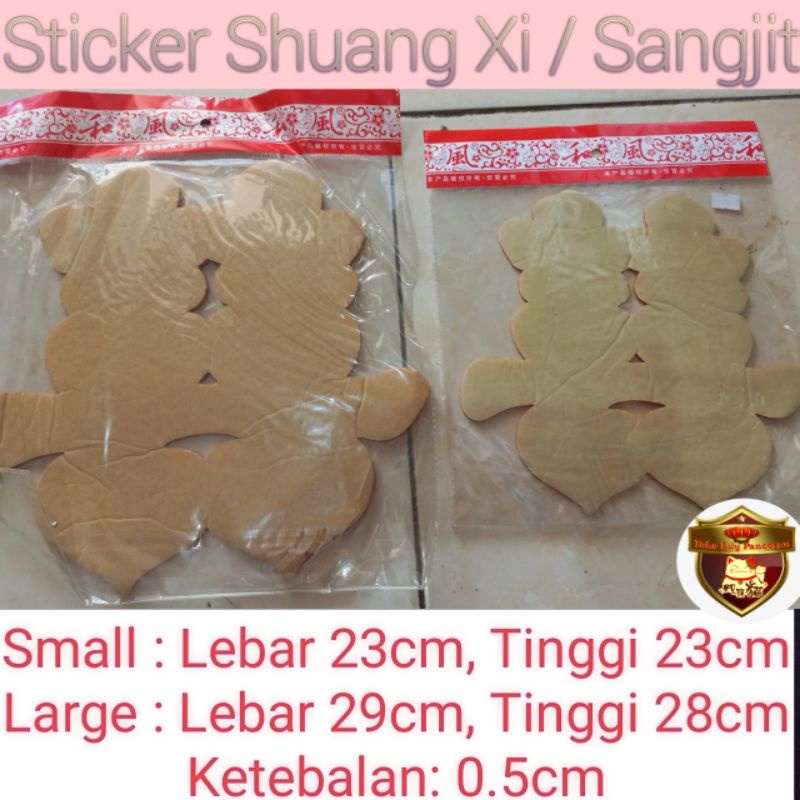 Stiker Shuang Xi / Sangjit / Lamaran / Suang xi / Sanjit / Tempelan Wedding