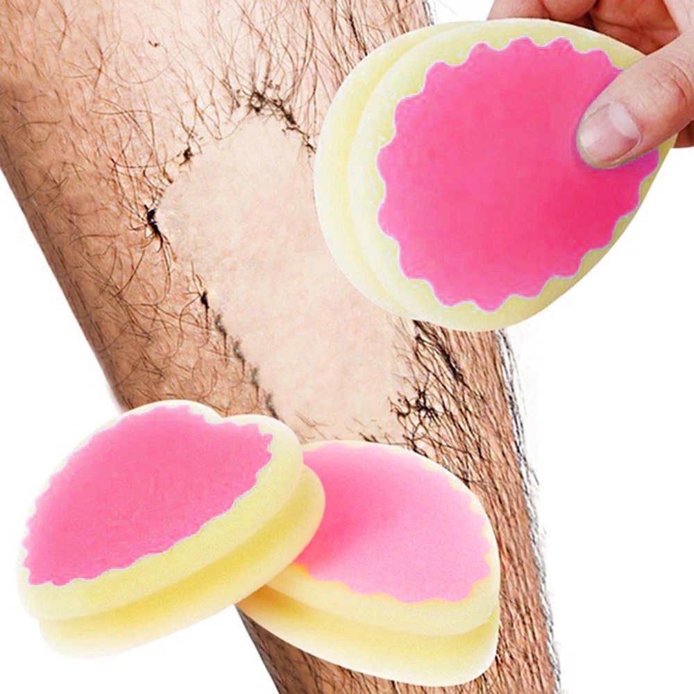 Painless Hair Removal Sponge /Effective Remover Depilation Sponge Pad / Body Exfoliator Pad Physical Hair Removal Tool,Suitable for Men and Women's Faces, Legs, arms, and can be reused