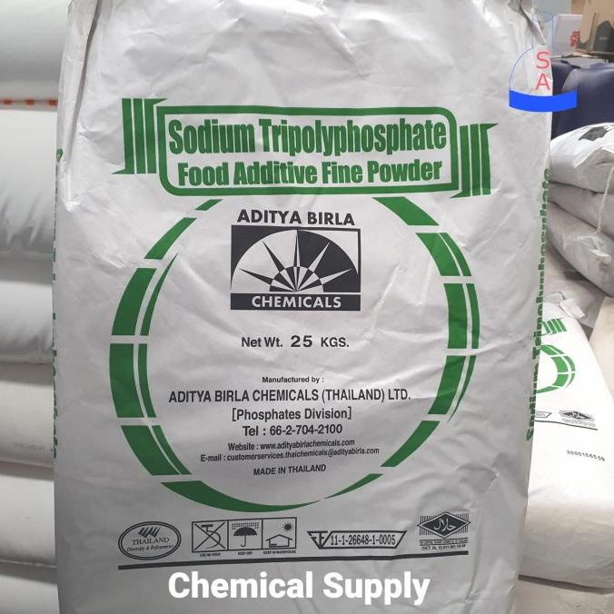 

STPP / Sodium Tripolyphosphate Food Grade Pengenyal Makanan - 25 kg