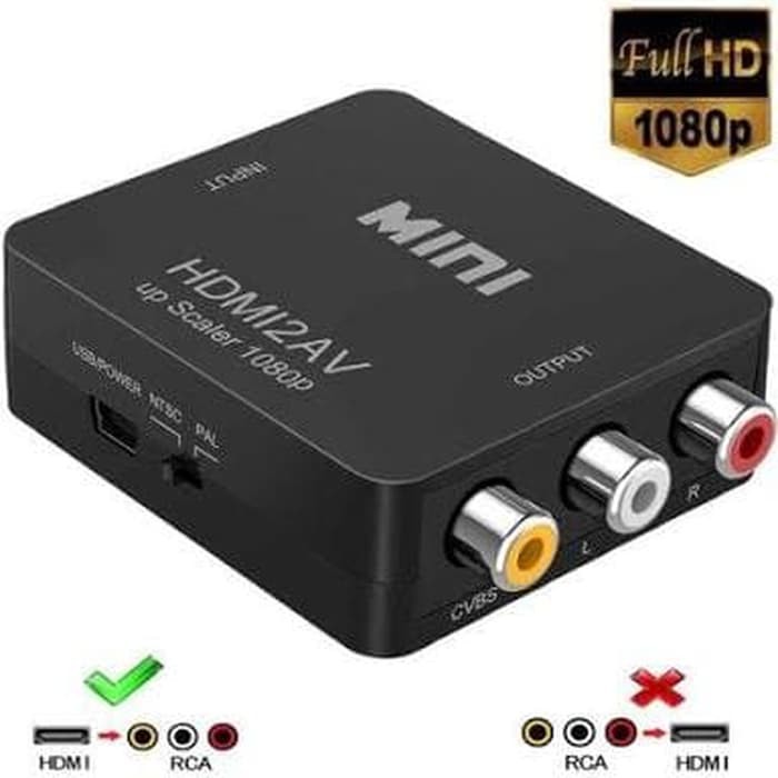 new Converter hdmi to av rca full hd 1080p / konektor hdmi to tv tabung