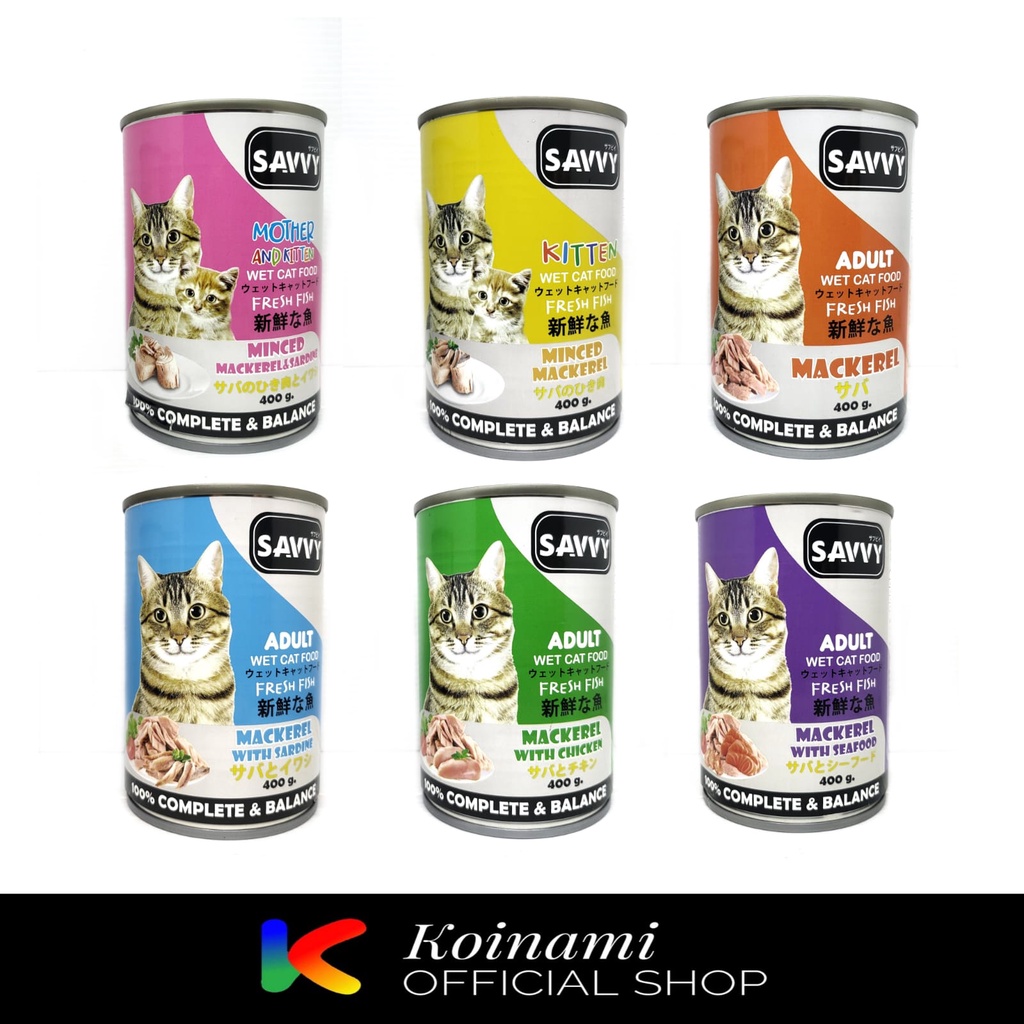 Savvy Cat Food 400gr / Makanan Basah Kucing / Savvy Wet Food 400gr / Savvy Grain Free Cat Food