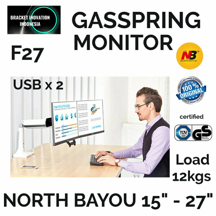 BRACKET MONITOR Dual Screen 15 - 27 Inch North Bayou NB F27 Ori