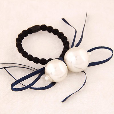 LRC Ikat Rambut Promise Pearl Decorated Bowknot Shape Design Alloy Hair Band Hair Hoop