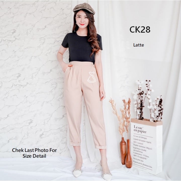 CK28 - CELANA WANITA BAGGY PANTS CELANA PANJANG KANTOR CASUAL
