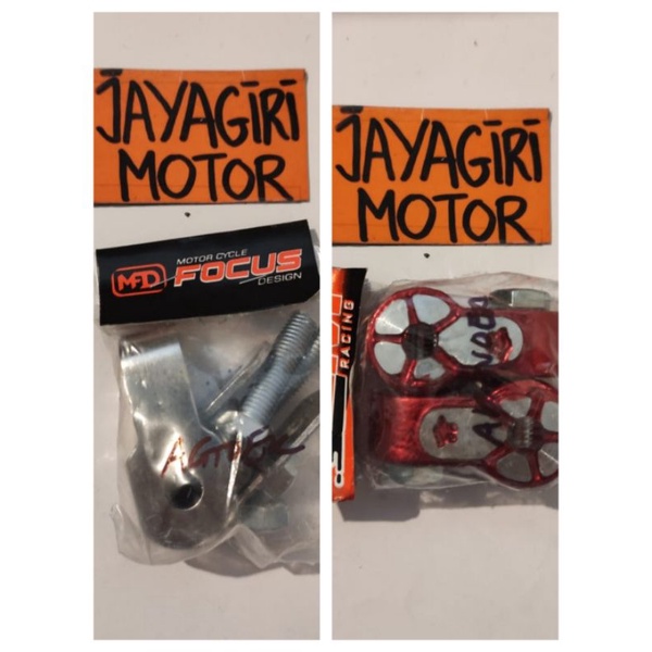 Peninggi Shock Bebek Chrome Silver Merah Racing Belakang Sok Sock ShockBreaker Variasi Aksesoris Mot