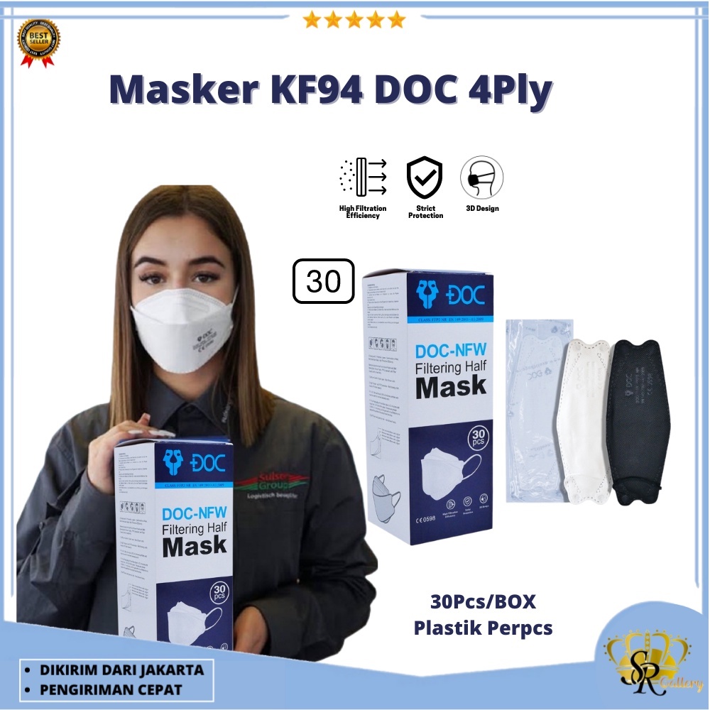 Masker KF94 DOC Single Pack 1Box isi 30 Pcs Earloop Premium Mask SR