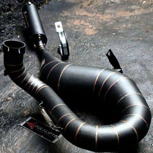 Knalpot Vespa Racing Spartan / Excel 200cc model kanan Stainless