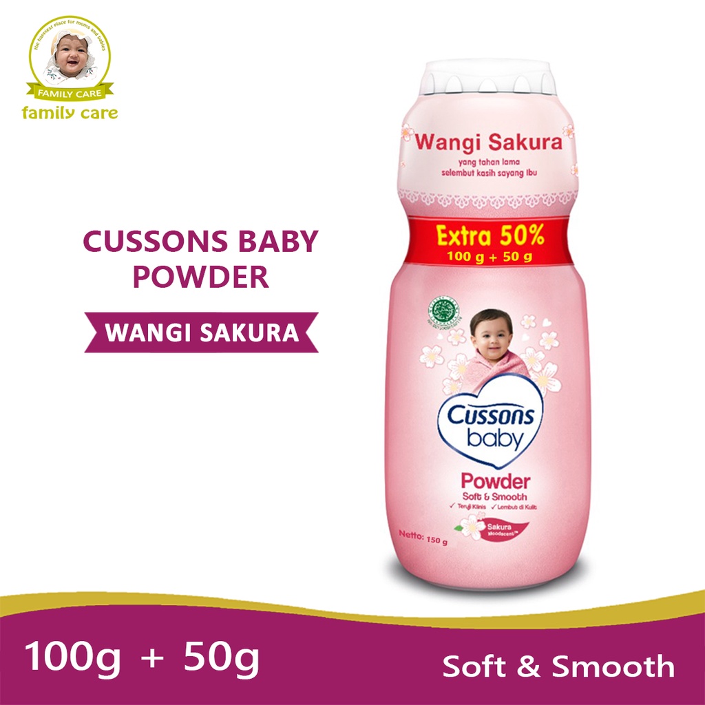 Cussons Baby Powder Soft & Smooth | Bedak Bayi Wangi Sakura 100g