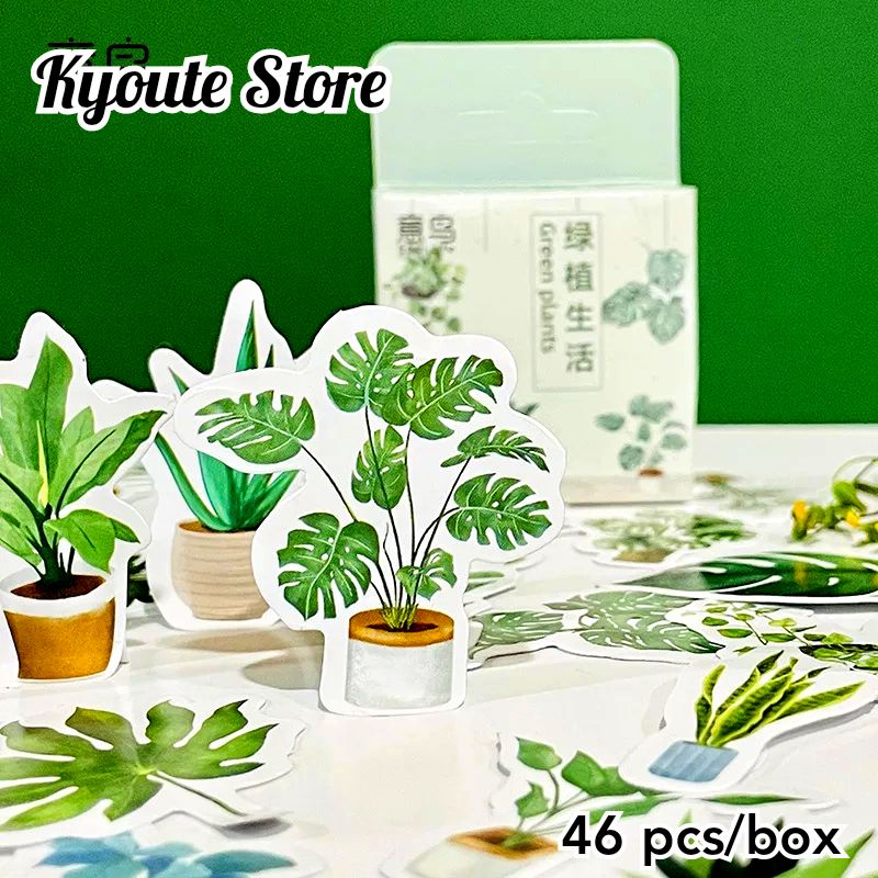 

46 pcs Sticker Green Plants Leaves Tanaman Monstera Dekorasi Scrapbook DIY Journal Bujo Planner