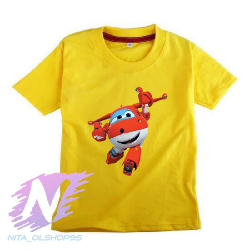 baju kaos anak superwings merah series tv pesawat