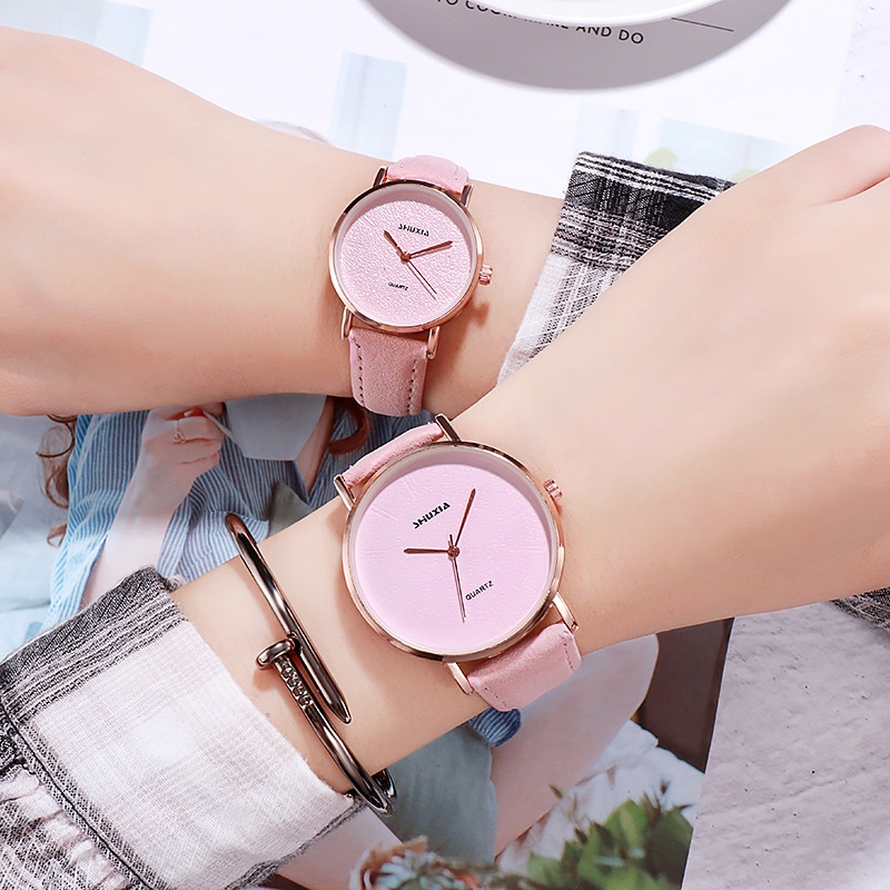 Jam Tangan Wanita  A0010 Casual Couple Gaya Retro Korea Women And Men Watches