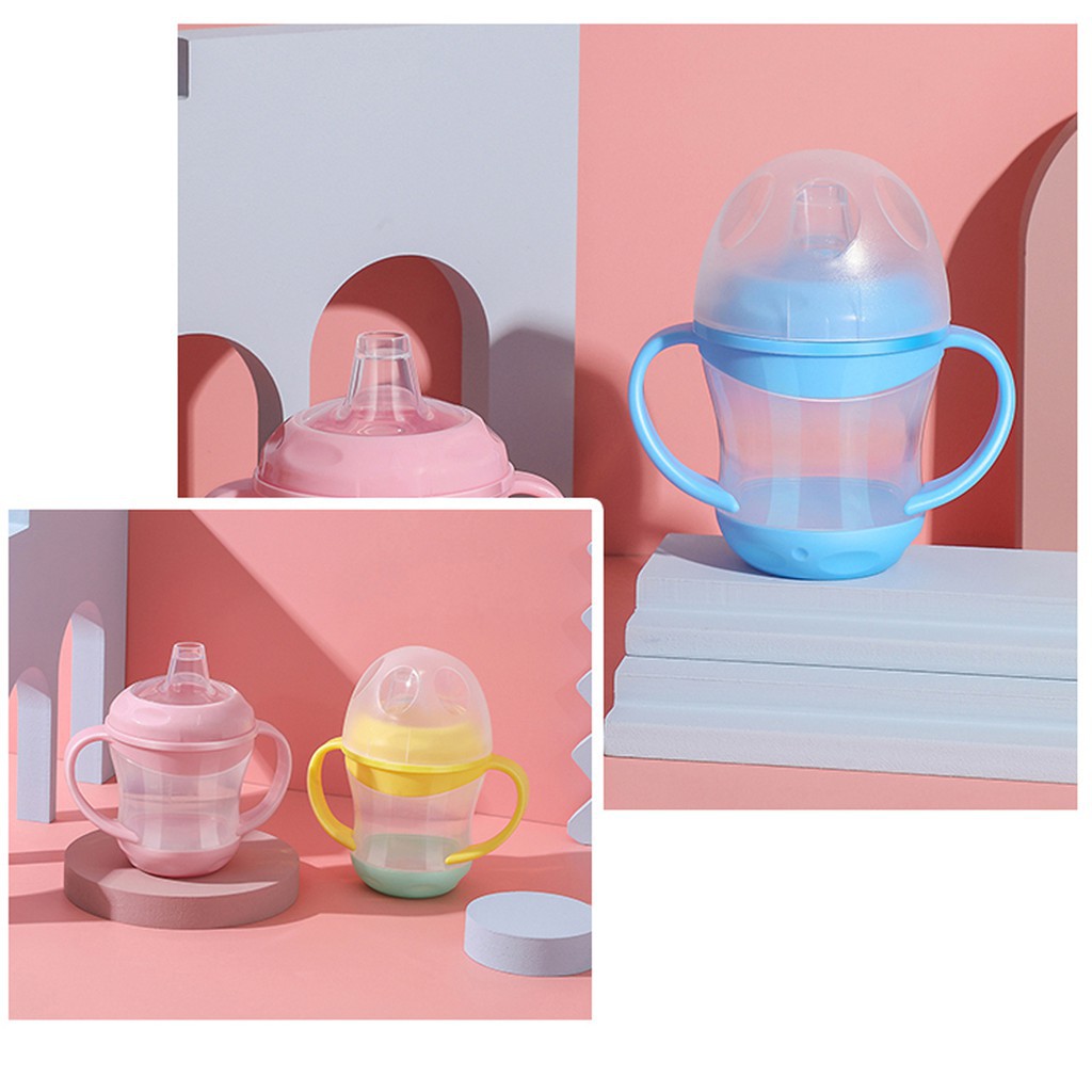 Botol Minum Bayi Spout Silicone Dengan Pegangan Training cup