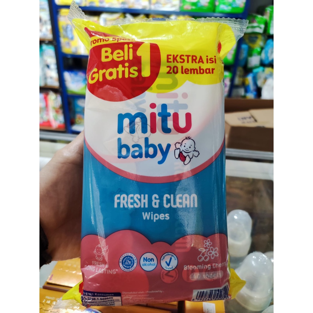 MITU Tisu Basah Bayi Beli 1 Gratis 1 50's + 50's / TISU BASAH MITU GANTI POPOK / UNGU / BIRU