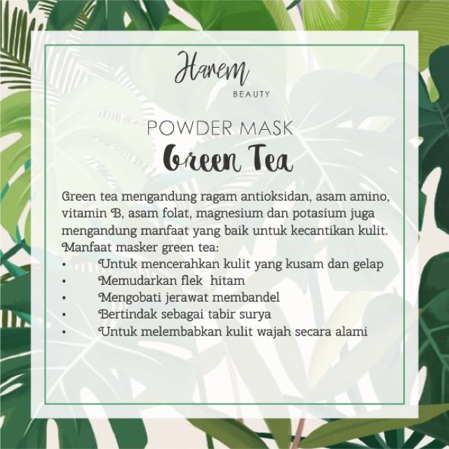 Greentea Mask Masker Greentea Masker Anik Masker Bubuk Indonesia