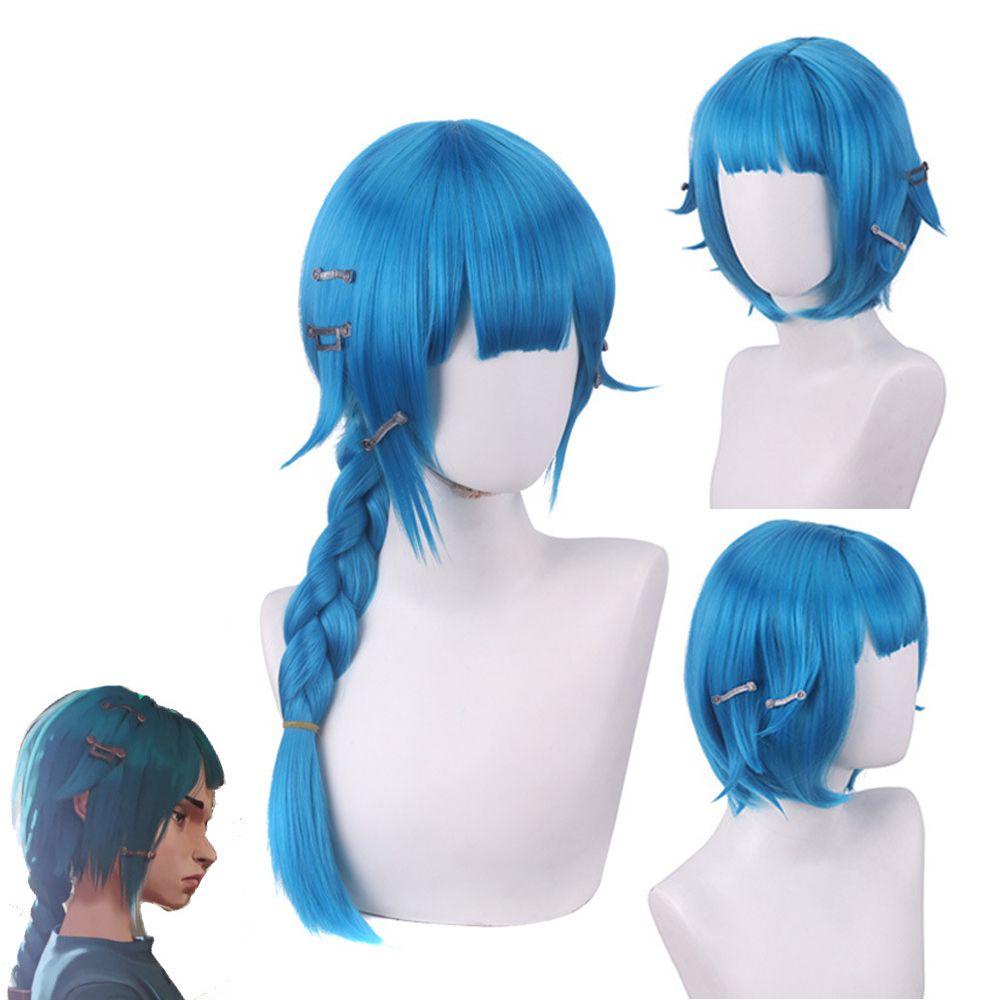 Wig / Rambut Palsu Sintetis Model Young Jinx Untuk Cosplay Halloween