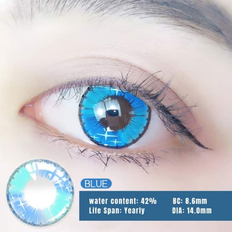 Softlens cosplay biru pika-pika