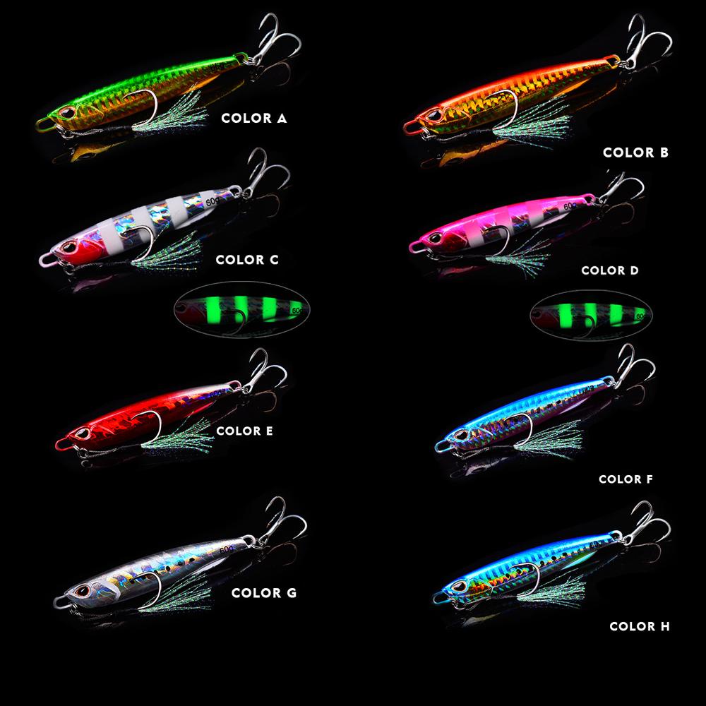 Preva Luminous Lure Umpan Ikan Kecil Atas 20G 30G 50G Spinning Baits Fishing Tackle Jig Bait