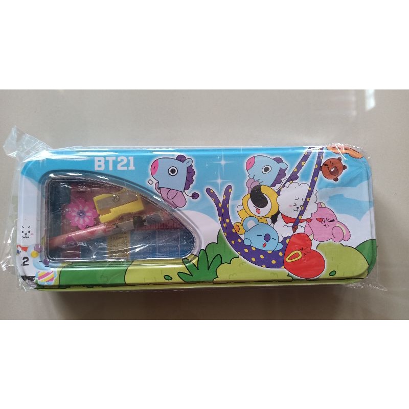 TEPAK set / TEMPAT PENSIL BT21/BTS, FREE ISINYA, LUCU-Bt21 blue
