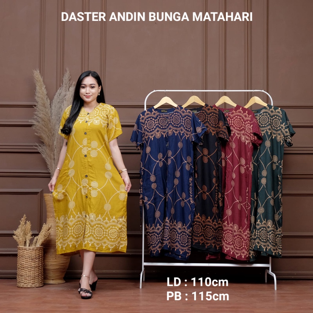 DASTER ANDIN BUNGA MATAHARI- DASTER MODEL VIRAL - BEST SELLER - KANCING HIDUP 2 - BISA COD - GRATIS ONGKIR