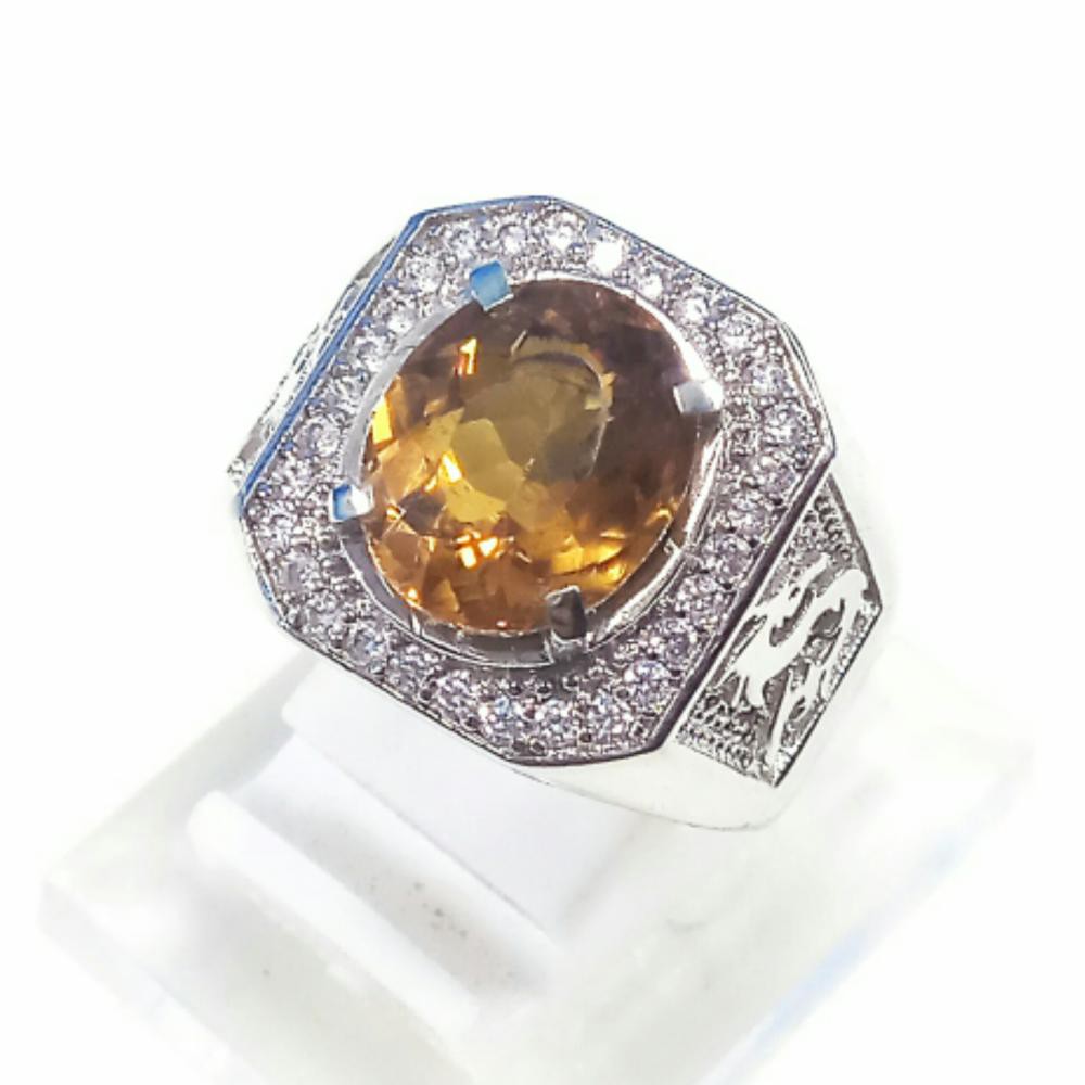 CINCIN BATU AKIK PERMATA NATURAL COLOR CHANGE SPHENE RING ALPAKA TAMPIL BEDA