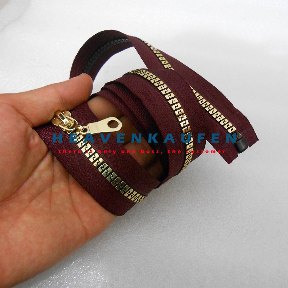 Resleting Zipper 100 cm (1 Meter) Vislon Variasi Gold Muda Kode B Untuk Resleting Abaya Gamis Dll