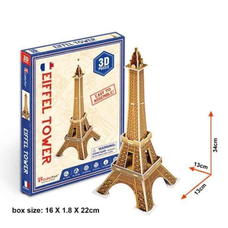 Mainan Puzzle | Eiffel Tower | Mainan Keterampilan Anak - Jigsaw - Bangunan Terkenal