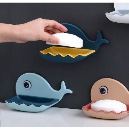 Tempat Sabun Kamar Mandi Tempel Dinding Lem Model Paus - MURAH