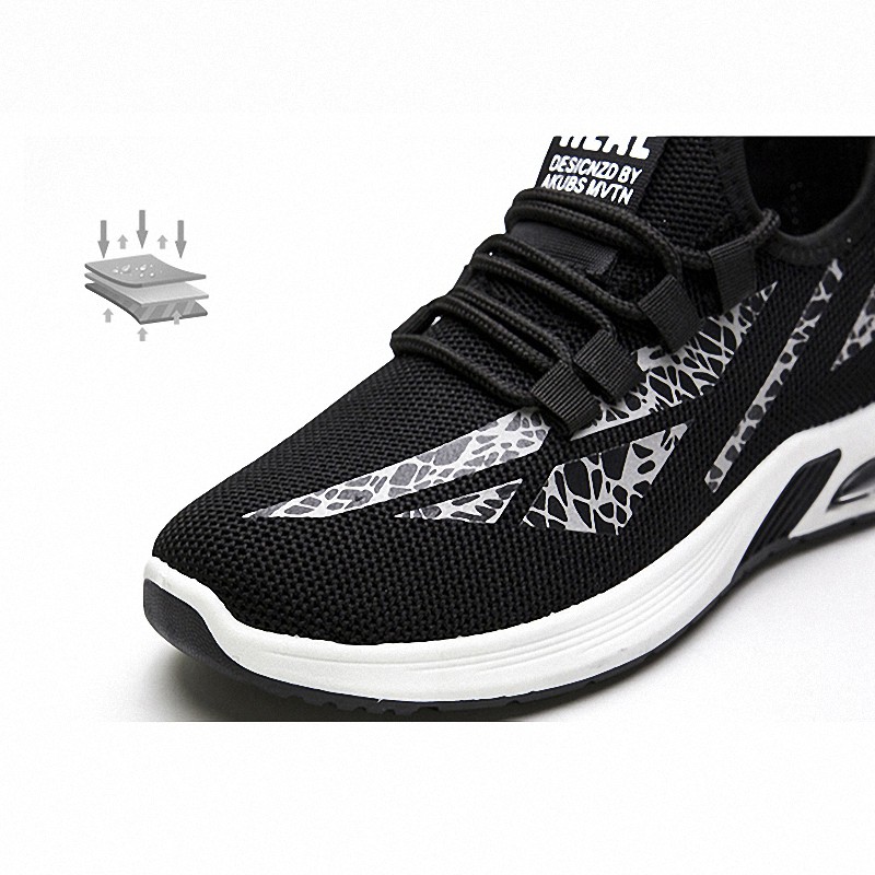 COD Highland Sepatu Sneakers Pria Kasual Sepatu Pria Tali Olahraga Sport Brand Breathable Mesh MR501