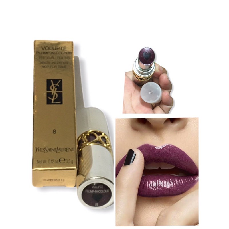 YSL Volupte Plump-in-Colour Lipstick no.8 dramatic plump tester