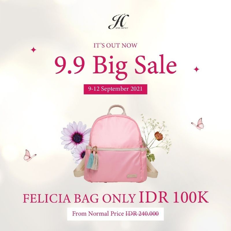 PROMO 9.9 BIG SALE Felicia Backpack Jims Honey Semarang // Tas Wanita // Ransel // Tas Sekolah