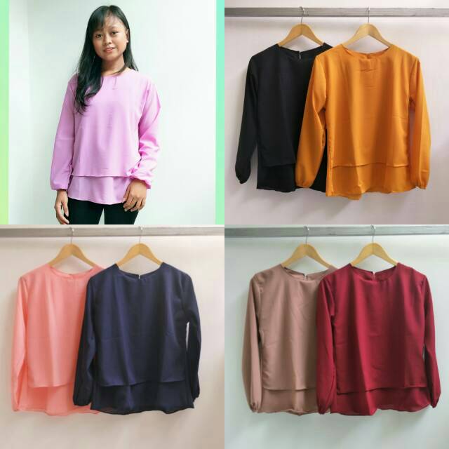 Mindi Blouse / Mindi Top / Atasan Wanita / Blouse Polos / Atasan Polos (fs)