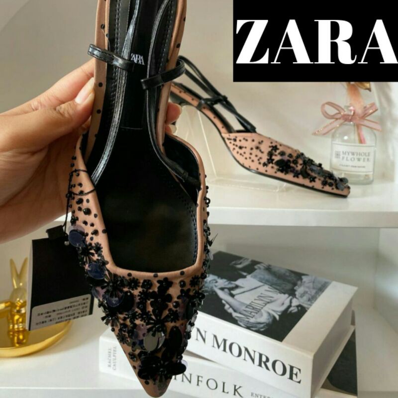 SEPATU HEELS ZARA KARET BELAKANG