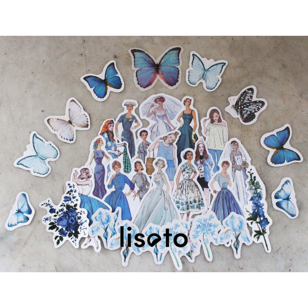 

Sticker Aesthetic Lisoto Floral Blue Girl