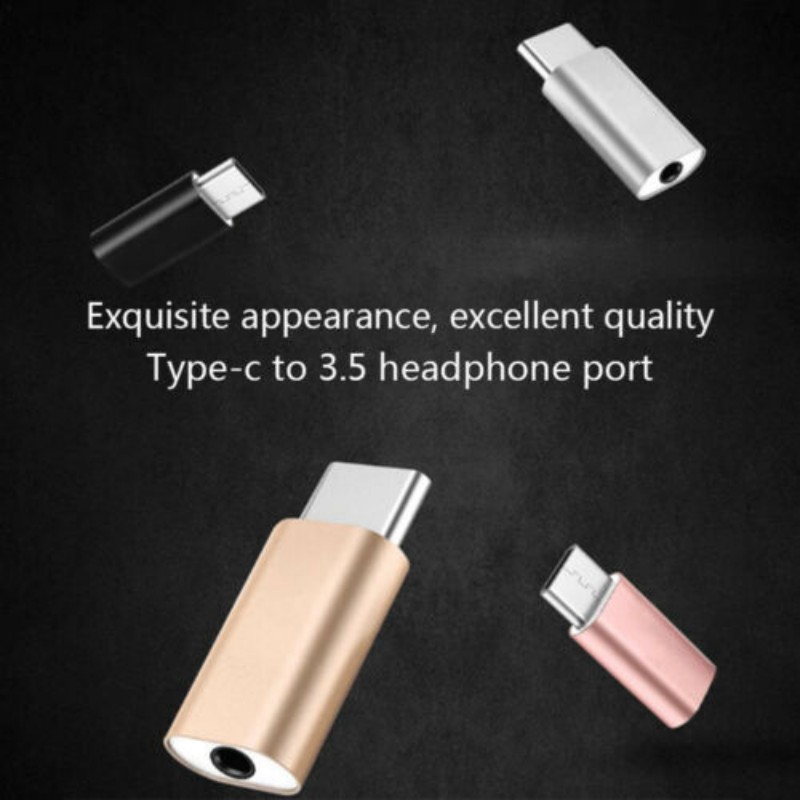 Adapter Konverter USB Tipe-C Ke AUX 3.5mm Bahan Metal Untuk Headphone