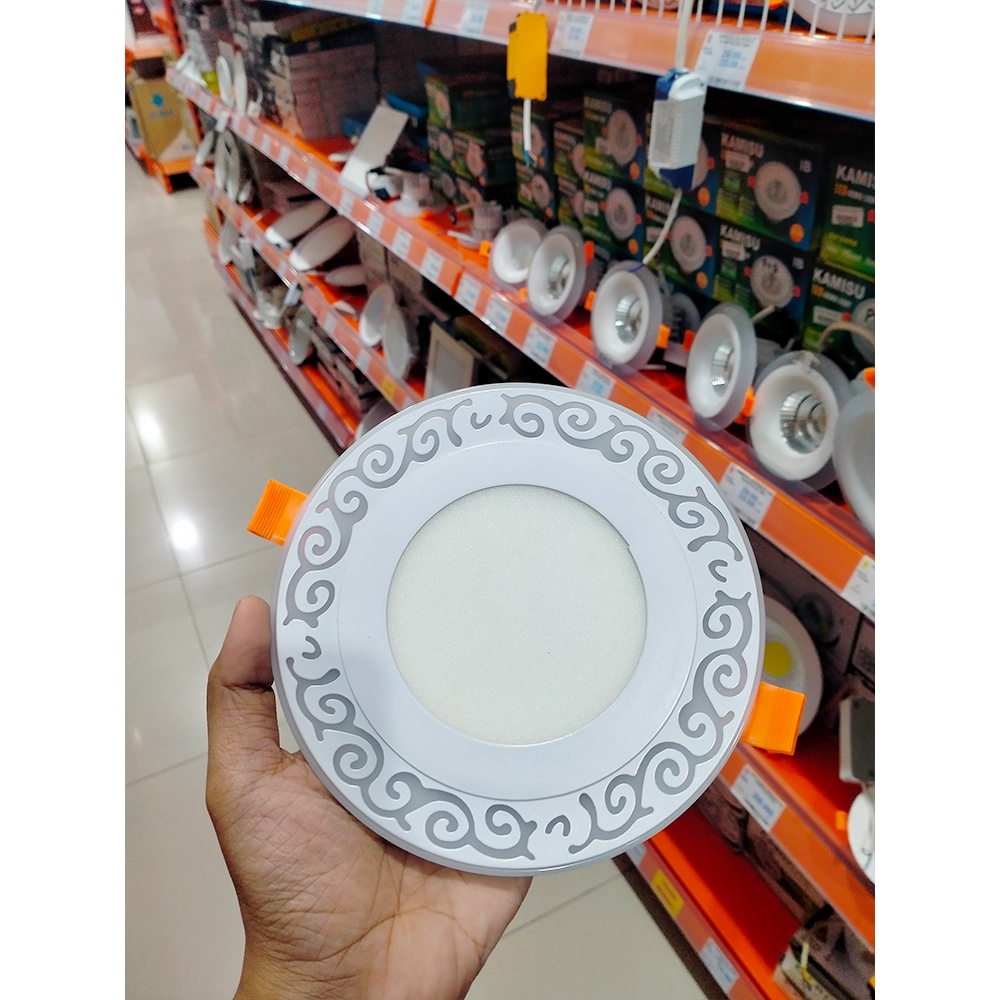 DOWNLIGHT LED KAMISU 6+3 WATT 2 CAHAYA MOTIF BATIK