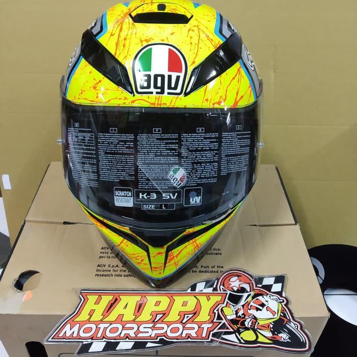 HELM FULL FACE AGV K3SV BULEGA 2019 DOBEL VISOR NON SNI SIZE L, XL