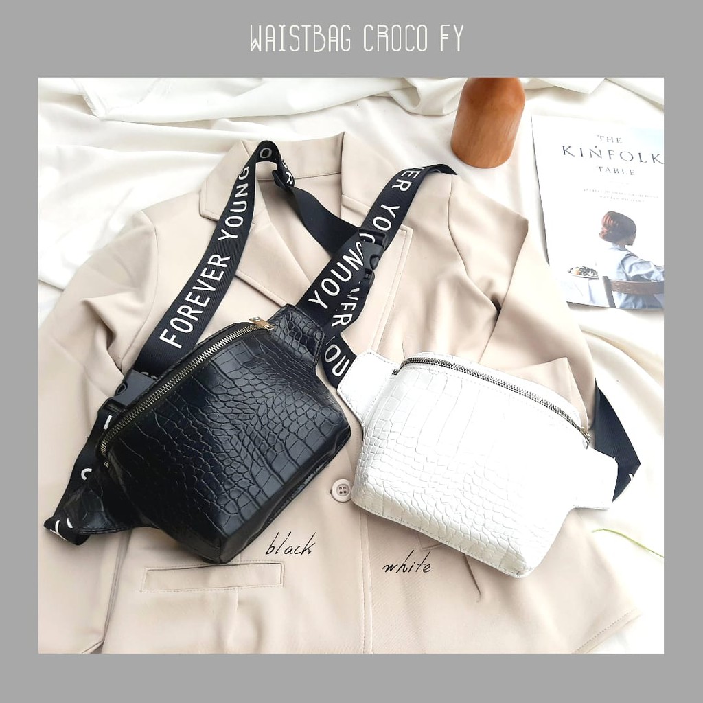 Waistbag Croco Forever Young Waist Bag Tas Pinggang Korean Murah Kekinian
