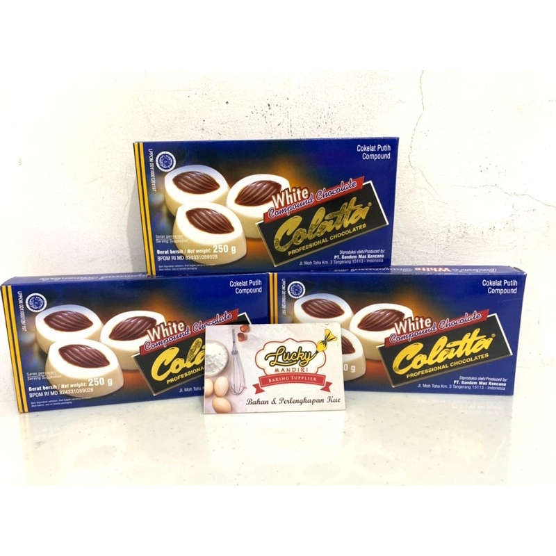 

Cokelat Colatta Compound White 250gr / Coklat Batangan Colatta Putih 250gr