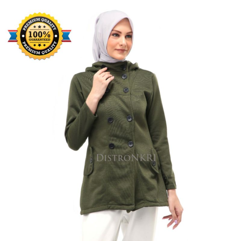 Terlaris COD JAKET HIJABER KOREA STYLE DISTRONKRI MANTEL MUSLMAH FASHION ATASAN WANITA OUTERWEAR TEBAL Elegan