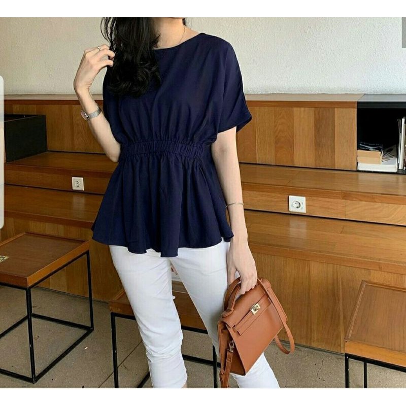 Shifa Top Crinkle Airplow Atasan Blouse Wanita / Baju Lengan Pendek Terbaru