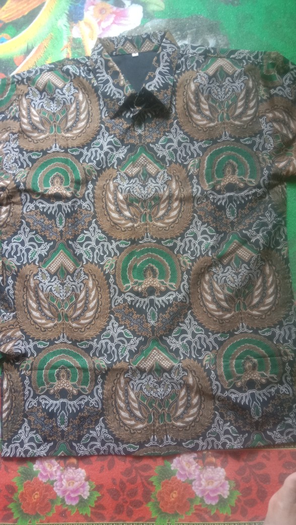 Kemeja Batik Gondrowaru Ijo Full Furing Katun Halus Baturaden
