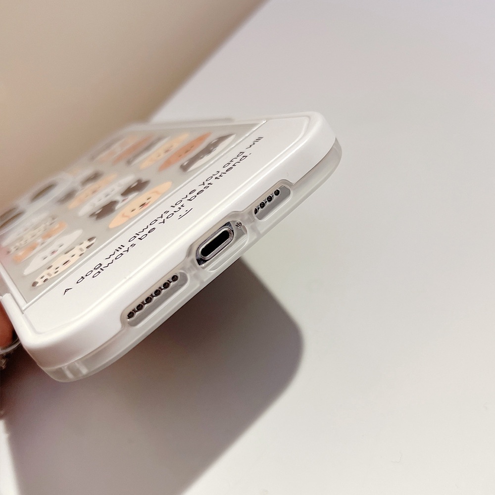 Case Pelindung Transparan Motif Kartun Anjing Dengan Holder Untuk Iphone 11 8 7 Plus SE2 XS XR 12 13 PRO MAX