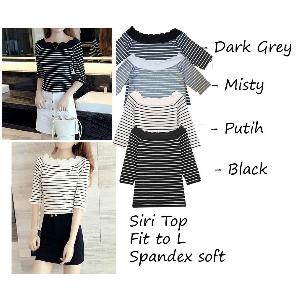 Siri Top Salur | Pakaian Atasan Wanita | BLOUSE Korea | RR